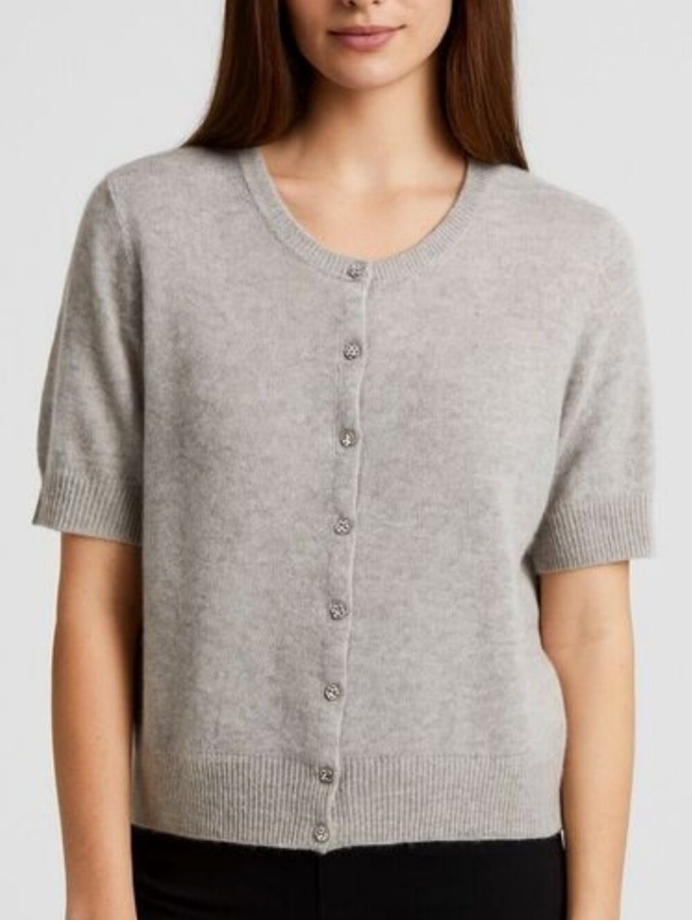 Marina Luna Angora Lambswool Cardigan Sweater M Quiet Luxury Soft Girl Feminine